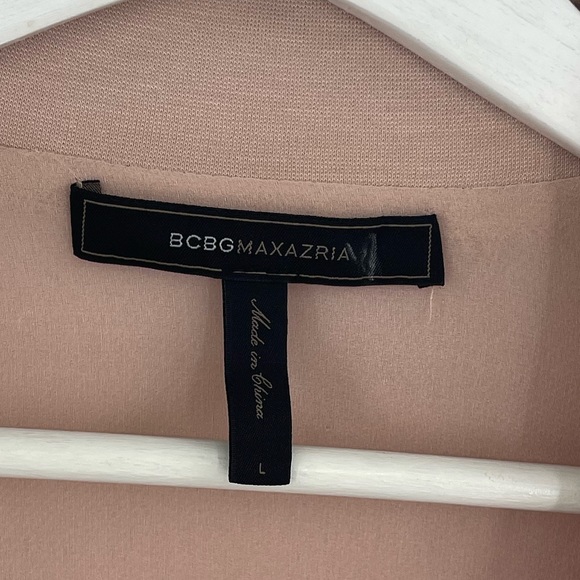 NEW BCBGMAXAZRIA Jacket Full Zip Satin Crepe Baseball Jacket in Pink Size Large - Picture 8 of 11